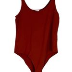 Abound  Bodysuit Womens L Orange Sleeveless Cotton Stretch Casual Basic Fall Photo 0