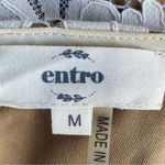 Entro  Top Floral Lace Mesh Cream Lace-Up Bell Sleeve Blouse Photo 14