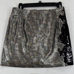 Free People Free People Skirt Size 4 Sequin Mini Camo Silver Black Party Festival Photo 0