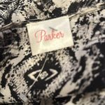 Parker AZTEC CATALINA BLACK WHITE FAUX WRAP LONG SLEEVE SILK DRESS Photo 5