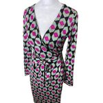 Diane Von Furstenberg  alame Julian teal pink black wrap  Sz 2 dress Photo 1