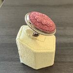 Vintage Signed PTI NEPAL 925 Sterling Silver Ring Size 8 Pink Photo 2