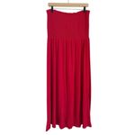 Loft NWT  Women’s Strapless Smocked Midi Dress in Red Size Medium Photo 1