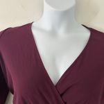 Miami  Women's Wrap Top Tie Sleeves Blousy Mini Dress Plum M Medium Photo 1