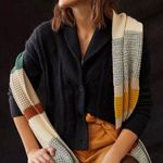 Anthropologie Pilcro Cable Knit cardigan shawl neckline acrylic blend black Photo 1