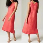 J Jill Linen Midi strawberry Sleeveless Dress small tall NWT Orange Size undefined Photo 1