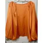 SheIn  Privé Lantern Sleeve Solid Blouse in Orange - Size M Photo 5
