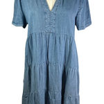 Velvet Heart Denim Dress Women's Small Tiered Mini Short Sleeve Casual Blue New Photo 0