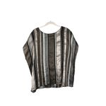 Marilu Metallic Striped Kimono Blouse Large Brown Photo 1