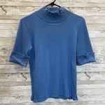 Ralph Lauren Vintage Polo Jeans Co. Womens L Sweater Blue Short Sleeve Mock Neck Photo 0