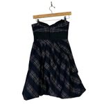 BCBGMAXAZRIA  Strapless Fit & Flare Dress Size 2 Black Pink Plaid Cocktail Event Photo 4