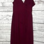 Lulus Make Me Move Chiffon Dress Gown Maroon Med Red Photo 2