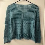 MINKPINK crochet teal crop sz S Photo 2