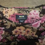 Maeve  Black, Pink & Purple Floral Print Ruched Long Sleeve Top, Size Medium Photo 1