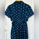 Old Navy Polka Dot Cut Midi Out Shirt Dress Navy Blue White Size S Photo 5