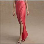 BHLDN Anthropologie  Coral Dylan One Shoulder Satin Side Slit Gown Size 6 NWT Photo 8