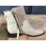 Sam Edelman Women's 5 Ivory Patent Leather Side Zip Square Toe Chelsea Boots Photo 8