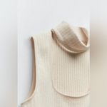 ZARA Ecru Sleeveless Cut Out Squared Neck Choker Tank Top Sz L Cotton Blend Photo 6