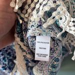 C Est 1947 Women's Blue White Cold Shoulder Kimono Tassel XL Dress Cover Up Photo 8