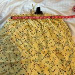 Requirements Butter yellow floral print maxi flowy skirt ruffle drawstring waist size S-M Photo 3
