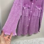 Bucket list Shacket oversized Shirt Jacket Pink Waffled Purple Size M Photo 3