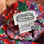 VINTAGE RED & PURPLE FLORAL MIDI MAXI LONG SKIRT PLEATED FLOWY Photo 2