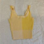 Lulus  Color Block Ribbed Cropped Tank Top Yellow XS Photo 1