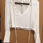 Blue Blush White Long-sleeve Top Photo 0