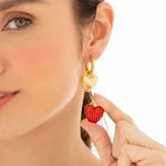 Boutique Big Gold Heart Hoop Earrings Photo 3