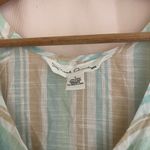 French Laundry Green Blue Ruffled Bib Collar Blouse Photo 6