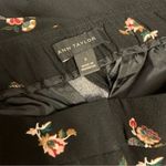 Ann Taylor  Pants Womens Small Black Floral Print Elastic Waist‎ Slacks Work Wear Photo 2