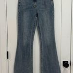 Love Shack Fancy  Kala Flare Jeans High Rise Bow Detail Montauk Blue Size 25 New Photo 4