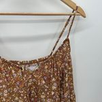 Old Navy Dress Women SMALL Camel Brown Floral Print Sleeveless Cami Tank Mini Photo 3
