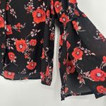 Alice Blue  Boho Ditsy Floral Top Black Red Long Smocked Bell Sleeves Size XL Photo 7