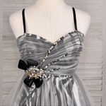 ATELIER ALYCE Zebra Print Tulle Mini Prom/Semi Formal Dress Black & White Photo 1