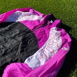 Nike Vintage 90's Windbreaker Track Jacket Size Large Black Pink Women Photo 1