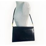 Vintage EROS Womens Navy Blue Leather Shoulder Bag Made In England Photo 2