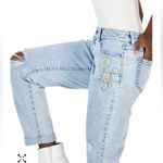 Inc international  Concepts Women’s Mid Rise Embroidered Boyfriend Jeans Blue 6 Photo 2