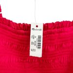 Madewell  Smocked Puff Sleeve Midi Dress in Poplin Cerise Size XS NWT Cottagecore Photo 7