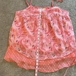 Faded Glory  Pink Flowy Paisley Tank Top | Size L 12-14 Photo 5