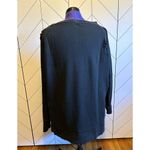 Free People Black Distressed Holes Cotton Boatneck Pullover Sweatshirt XS Small Photo 1