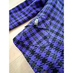 Tahari Vintage 90s Houndstooth Blazer Cropped Size Small 2/4 Fit Purple/Black Photo 5