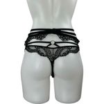 Aubade Women's Black Lace Sheer Corset Garter Belt Waist Cincher Lingerie Size S Photo 1