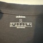 Adidas  Graphic Tee Womens Small Black AOP Spellout Logo Short Sleeve‎ T-shirt Photo 2