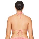 Good American  Lattice Edge Bikini Top In Grenadine Gingham Size Large NWT Photo 3