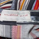 Mustard Seed Colorful Stripe V Neck Batwing Button Crop Tie Front Top S Photo 8