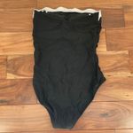 J.Crew  Black Ruched Bandeau One Piece Swimsuit Size M Photo 4