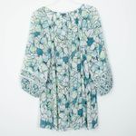 Catherines Womens Sheer Floral Blouse Size 1X Crochet Trim Balloon Sleeve NWOT Photo 4