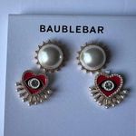 BaubleBar Pearl Crystal and Evil Eye Heart Earring Set Photo 2