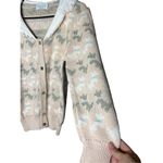 Vintage Sweater Loft‎ Dog Print Knit Sweater Size Small Pink Photo 4